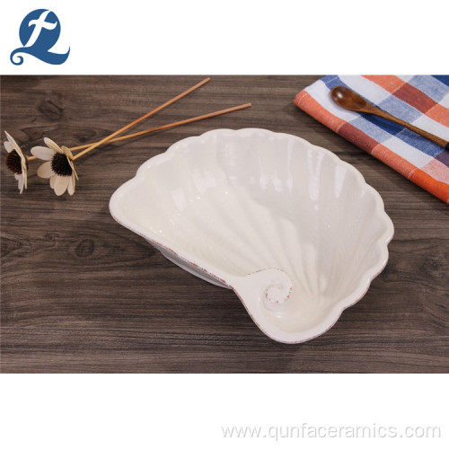 High Quality Scallop Shaped Dish Ceramic Soup Plate